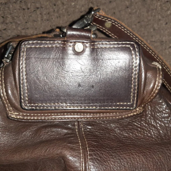 RUGBY CANADA-90\'s Heavy Brown Pebbled Leather-Backpack/Handbag-Excellent